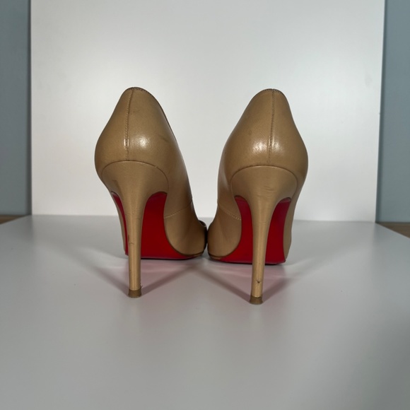 CHRISTIAN LOUBOUTIN PIGALLE 100 PUMPS – Caroline Louboutin Nude Nappa Kidskin Leather Pigalle 100 mm
